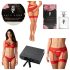 Obsessive - set lenjerie sexy cadou - 6 piese - roșu