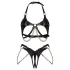 Obsessive Anyya - set sutien cu aspect de piele cu lanțuri (negru)