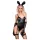 Chilirose - costum iepuraș sexy - 4 piese - negru - S/M