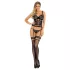 Livco - corset cu dantelă și benzi - set sexy negru