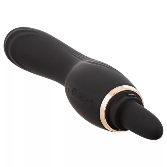 Erospace Sweet Play - vibrator 2în1 pentru stimularea clitorisului, cu limbă și funcție de aspirație (negru)