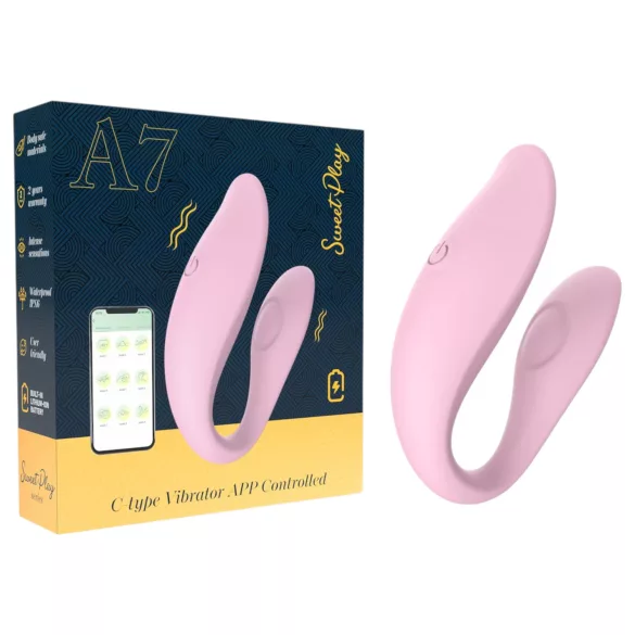 Sweet Play - Vibrator de cuplu controlat prin aplicație (roz)