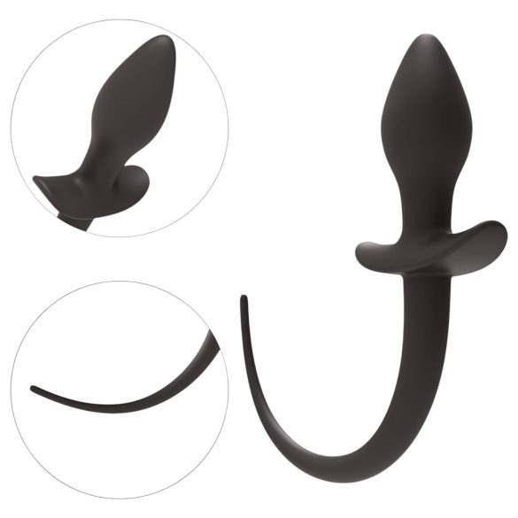 Wild Play - dop anal cu coadă - silicon negru