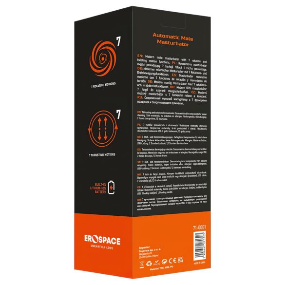 Men's Play - masturbator automat rotativ pentru bărbați - negru