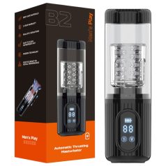  Men's Play - masturbator rotativ, vibrator cu aspirație (negru)