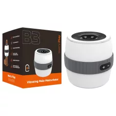   Erospace Men's Play - masturbator discret cu vibrații pentru bărbați (alb)