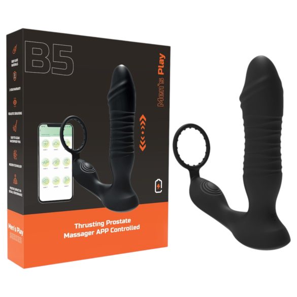 Men's Play - Vibrator anal cu mișcare inteligentă - silicon negru