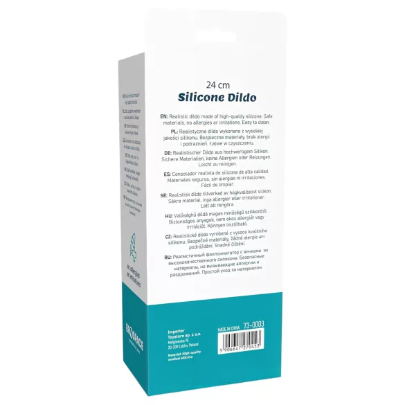 Erospace Natural Play - dildo din silicon 24 cm (culoarea pielii)