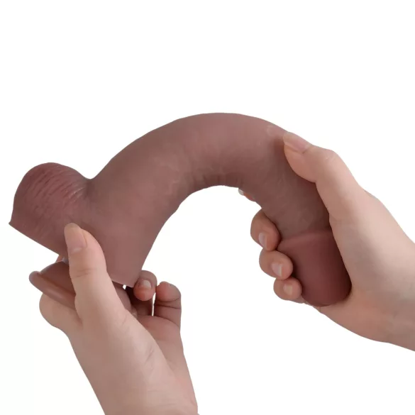 Erospace Natural Play - dildo din silicon 24 cm (culoarea pielii)