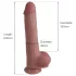 Erospace Natural Play - dildo din silicon 24 cm (culoarea pielii)