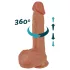 Erospace Natural Play - vibrator realist cu mișcare de împingere și rotație (culoarea pielii)
