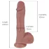 Erospace Natural Play - vibrator realist cu mișcare de împingere și rotație (culoarea pielii)