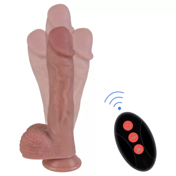 Erospace Natural Play - vibrator realist cu mișcare de împingere și rotație (culoarea pielii)