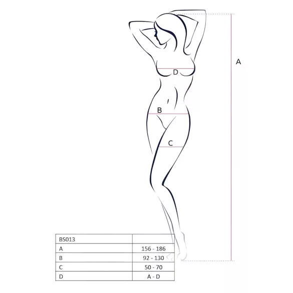 Passion - set sexy dres plasă cu dungi - roșu - S-L