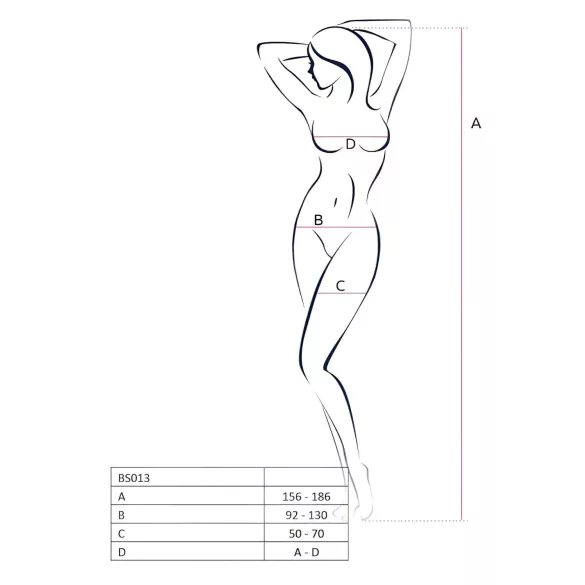 Passion - set sexy dres plasă cu dungi - roșu - S-L