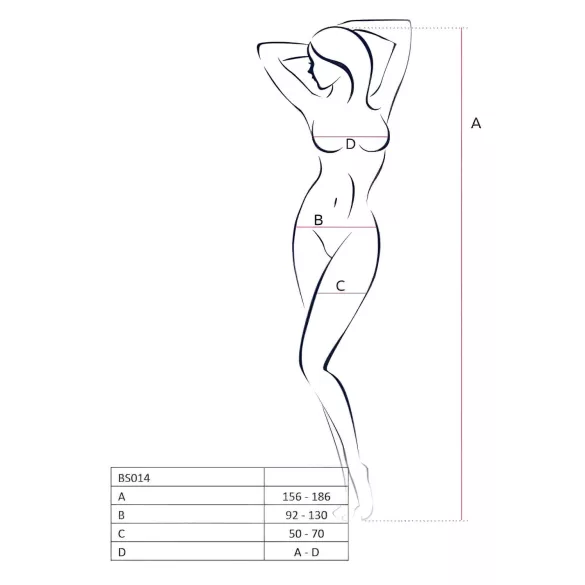 Passion BS014 - salopetă deschisă din plasă roșie cu corset (S-L)