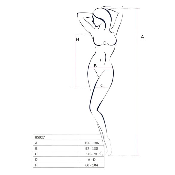 Passion BS027 - rochie mini din plasă (albă) - S-L