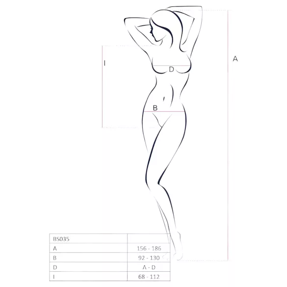 Passion - body erotic tip neț cu bretele, deschis - roșu - S-L