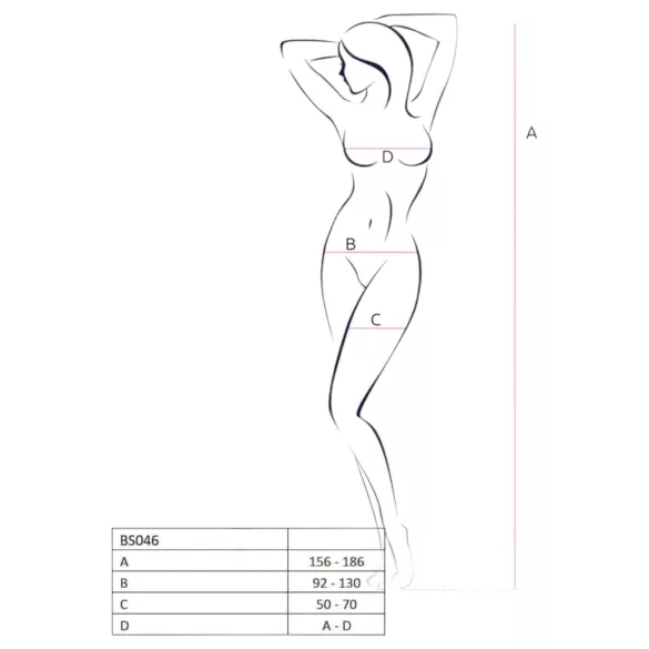 Passion - set lingerie din plasă cu model floral - alb - mărime S-L