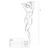 Passion BS048 - body din plasă cu deschidere și bretea la gât - negru - S-L