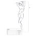Passion BS061 - Set Plasă cu Model Floral (Negru) - Mărimi S-L