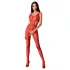 Passion - Catsuit transparent cu model mozaic, deschis - roșu - S-L