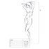 Overall deschis Passion BS085 - mozaic alb (S-L)