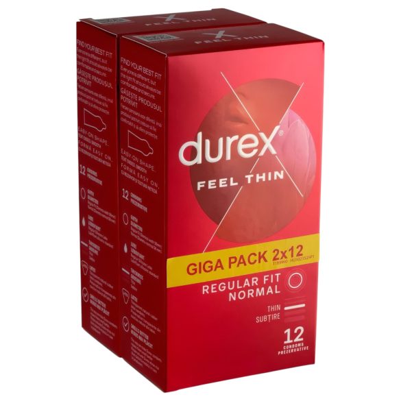 Durex Feel Thin - Pachet prezervative pentru o senzație autentică (2x12 buc)