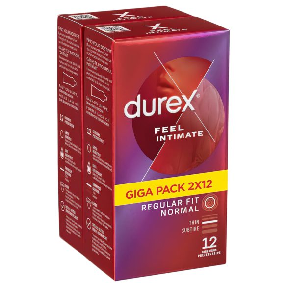Durex Feel Intimate - Pachet de prezervative subțiri (2x12 bucăți)