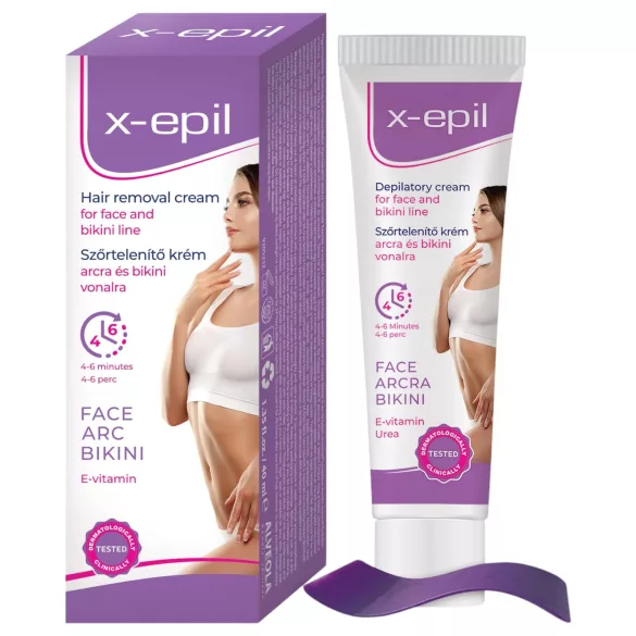 X-Epil - cremă depilatoare față/linie bikini - 40ml