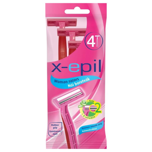 X-Epil - Aparat de ras feminin de unică folosință, 2 lame (set de 4)