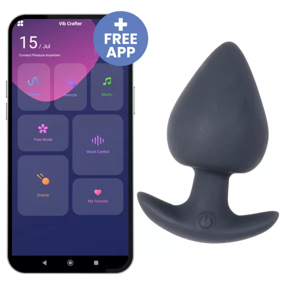 Desirel Obsidian - vibrator anal controlat prin aplicație (negru)