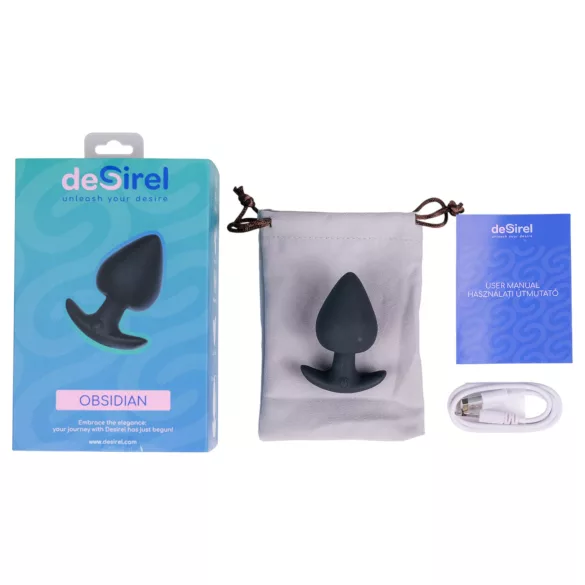 Desirel Obsidian - vibrator anal controlat prin aplicație (negru)