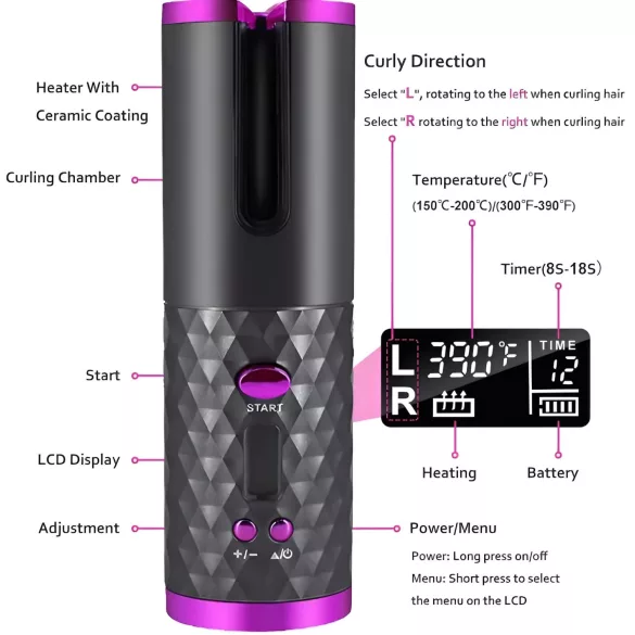 Set bigudiuri electrice (gri-roz)