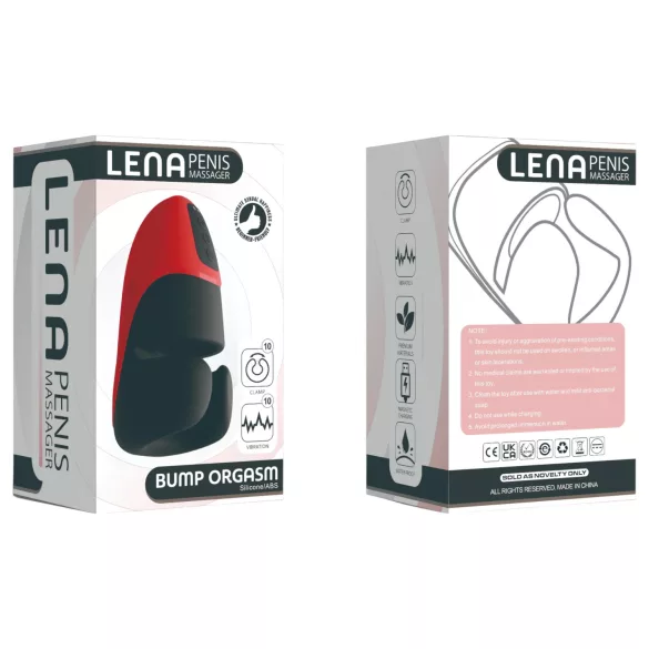 Lena - masturbator vibrator-strângător (roșu)
