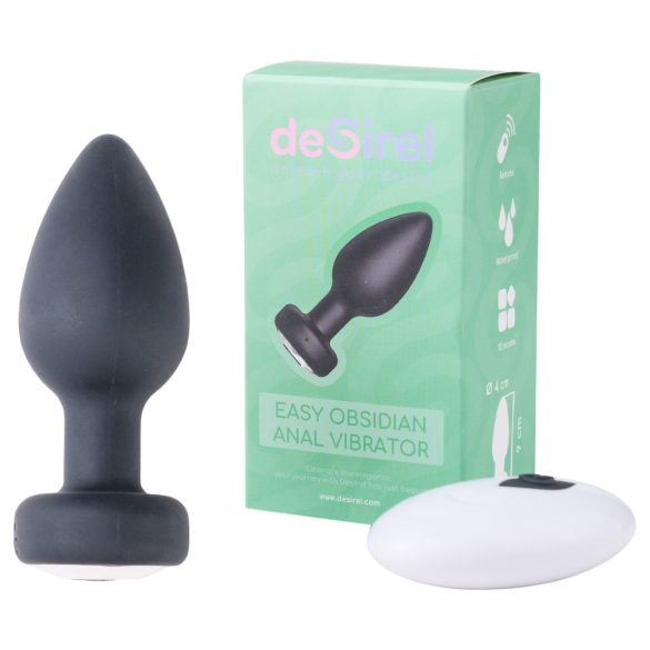 Desirel Easy Obsidian - vibrator anal cu baterie, radio (negru)