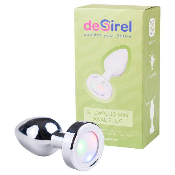 Desirel GlowPlug - plug anal luminos mic (argintiu)