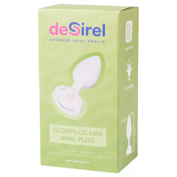 Desirel GlowPlug - dop anal luminos - mic - argintiu