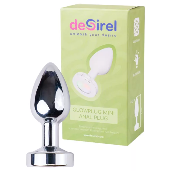 Desirel GlowPlug - dop anal luminos - mic - argintiu