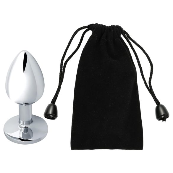 Sunfo - plug anal metalic cu piatră aurie - argintiu