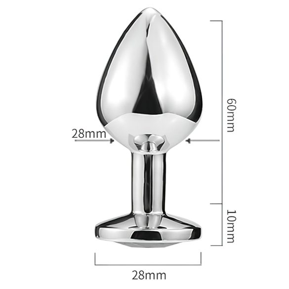 Sunfo - dop anal metalic cu piatră albastră inimă - argintiu