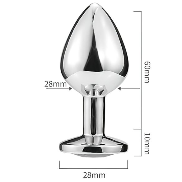 Sunfo - butt plug metalic cu piatră inimă albastru deschis - argintiu