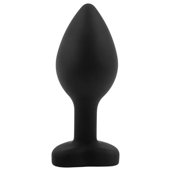 Sunfo - dop anal din silicon cu piatră în formă de inimă mov - negru