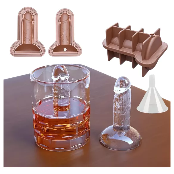 Dildo - formă de gheață - silicon - albastru