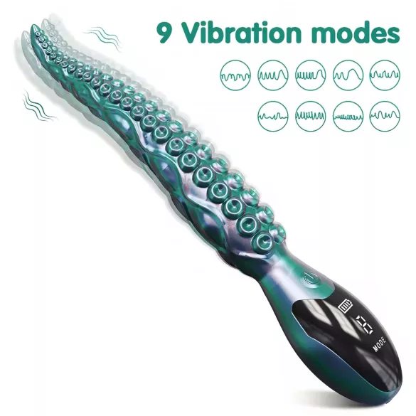 Monster Fuck - Vibrator tentacule de caracatiță - silicon verde