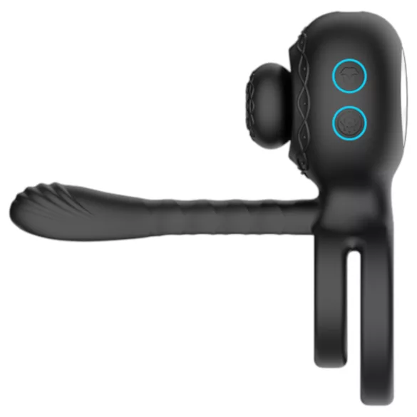 Biu-Biu - inel pentru penis și vibrator pentru cuplu - negru