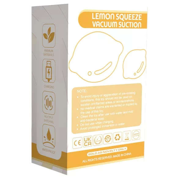 Lemon Squeeze - vibrator cu aspirație pentru clitoris în formă de lămâie (galben)