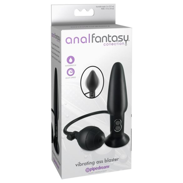 Anal Fantasy - dop anal gonflabil cu vibrații - negru