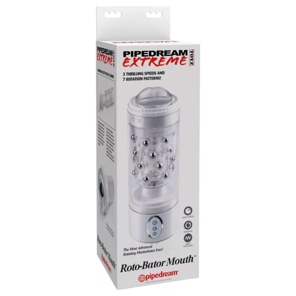 PDX Roto-Bator - masturbator oral cu vibrații - alb