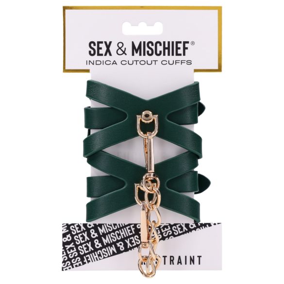 Sportsheets - cătușe erotice - piele ecologică verde